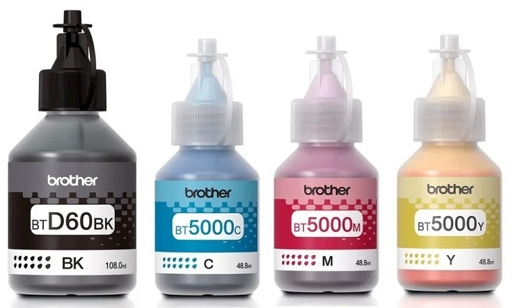 Tinta para Brother MFC-T800W | 2500 - Tinta Brother Original. El Kit Incluye: BT6001BK Negro, BT5001C Cyan, BT5001M Magenta, BT5001Y Amarillo. Rendimiento: Negro 6.000 / Color 5.000 Páginas al 5%  