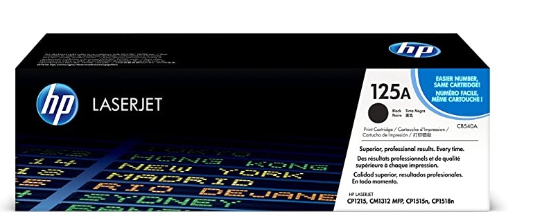 Toner HP 125A CB540A / Negro 2.2k | 2502 - Toner Original HP CB540A Negro. Rendimiento 2.200 Páginas al 5%. Impresoras compatibles: HP Color LaserJet CM1013 CM1300 CM1312 CP1210 CP1213 CP1214 CP1215 CP1217 CP1510 CP1514 CP1515 CP1518 
