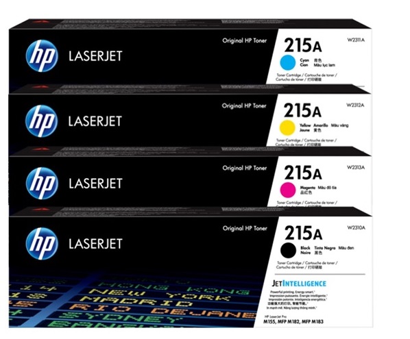 Toner para HP M155nw / HP 215A | 2502 - Toner Original HP 215A. El Kit Incluye: W2310A Negro, W2311A Cian, W2312A Amarillo, W2313A Magenta. Rendimiento: Negro 1.050 / Color 850 Paginas al 5%. Modelos Compatibles: HP Color LaserJet Pro M155a M155nw 