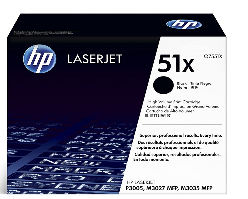 Toner para HP M3035 MFP / HP 51x | 2502 - Tóner Original HP Q7551x Negro. Rendimiento 13.000 Páginas al 5%. Modelos Compatibles: HP LaserJet M3035 MFP M3035xs MFP 