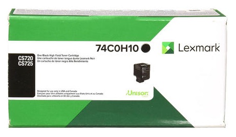 Lexmark 74C0H10 / Toner Negro 20k | 2605 – Lexmark 74C0H10 es un cartucho de tóner de alto rendimiento diseñado para sistemas de impresión láser color con tecnología Unison, rendimiento de hasta 20000 páginas estándar según ISO/IEC 19798