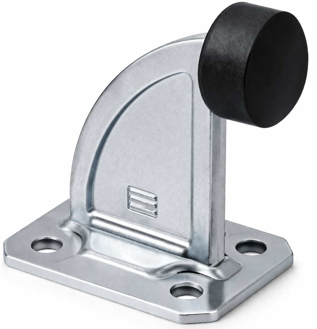 Tope de Final de Carrera / Comunello 200P | 2604 - Comunello 200P 10701505-001 Tope de final de carrera diseñado para detener y estabilizar el cierre de puertas corredizas, fabricado en acero acabado galvanizado electrolítico para alta resistencia