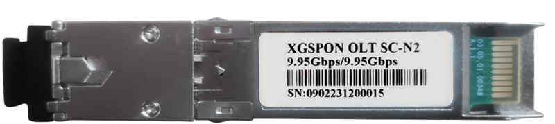 Transceiver OLT Optico / V-SOL V-XGSPON-SFP | 2502 - Transceptor OLT óptico, Tasa de transferencia: 10 Gbps, Longitud de onda: TX 1577 nm & RX 1270 nm, Conector: SC/UPC, Fibra Monomodo (SMF), Distancia de transferencia máxima: 20 Km