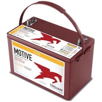 Batería AGM ciclo profundo / Trojan 27-AES | 2607 – Trojan MOTIVE 27-AES es una batería AGM VRLA ciclo profundo libre de mantenimiento de 12V optimizada para aplicaciones de plataformas elevadoras, equipos de limpieza, vehículos recreativos