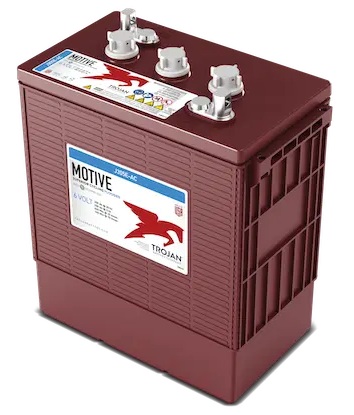 Batería de plomo-ácido inundada / Trojan J305E-AC | 2607 – Trojan MOTIVE J305E-AC Batería ciclo profundo plomo-ácido inundada de 6V para aplicaciones de plataformas elevadoras, equipos de limpieza de pisos, aplicaciones marinas y vehículos recreativos