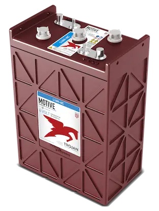 Batería de plomo-ácido inundada / Trojan J305H-AC | 2607 – Trojan MOTIVE J305H-AC Batería de ciclo profundo plomo-ácido inundada de 6V para aplicaciones de fuerza motriz, plataformas elevadoras y equipos de limpieza de pisos. Tecnología: Plomo-ácido