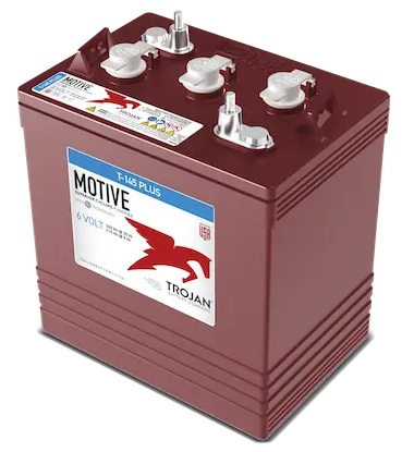 Batería de plomo-ácido inundada / Trojan T-145 PLUS | 2607 – Trojan MOTIVE T-145 PLUS Batería ciclo profundo de plomo-ácido inundada de 6V para aplicaciones de carros de golf, plataformas elevadoras, equipos de limpieza de pisos, vehículos recreativos