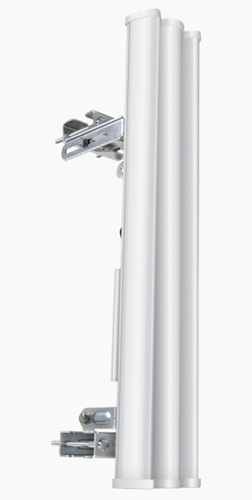 Antena Sectorial / Ubiquiti AM-5G19-120 | 2609 - Ubiquiti AM-5G19-120 es una antena sectorial para radio estaciones base airMAX, con doble polaridad simultánea 2×2 MIMO vertical y horizontal, Rango de frecuencia: 5,15–5,85 GHz, Ganancia: 19 dBi