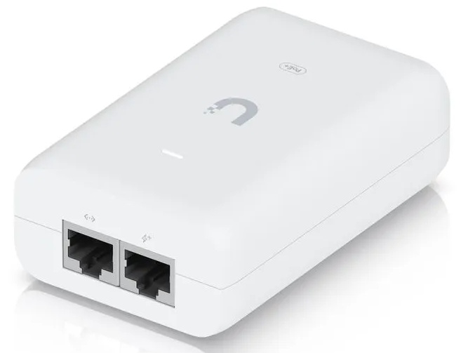 Inyector PoE+ 30W / Ubiquiti U-PoE+ | 2605 – Ubiquiti U-PoE+ es un inyector PoE diseñado para alimentar de forma remota dispositivos de red como puntos de acceso y cámaras de seguridad, proporciona una potencia de salida de hasta 30W/48V a 0.65A 