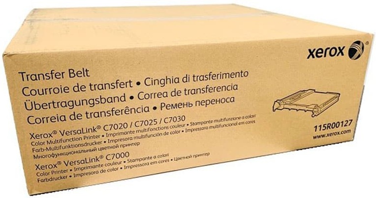 Unidad de Transferencia - 200K / Xerox 115R00127 | 2510 – Unidad de transferencia intermedia con un rendimiento estimado de 200.000 páginas, diseñada para impresoras láser color de la serie Xerox VersaLink C7000, C7020, C7025, C7030 y C7100. 