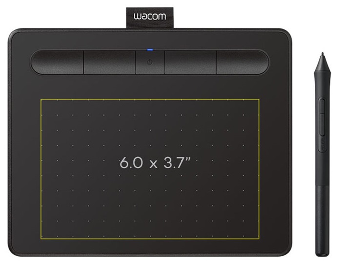 Wacom Intuos CTL4100WLK0 / 7'' | 2205 - Wacom Intuos Wireless Graphics Drawing Tablet con software adicional incluido, Área activa 152.40 x 93.98 mm, 4096 Niveles de sensibilidad a la presión, Conectividad USB y Bluetooth, 4 ExpressKeys programables