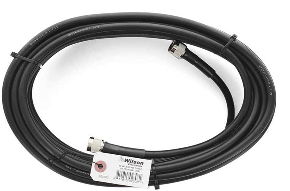 Jumper Coaxial / WilsonPro 952-360 | 2410 - Cable Coaxial de baja pérdida equivalente al LMR400 de 10.31 mm de diámetro que permite conexiones entre el amplificador, la antena interior, antena exterior y/o divisores de potencia. Longitud: 18m 952360 