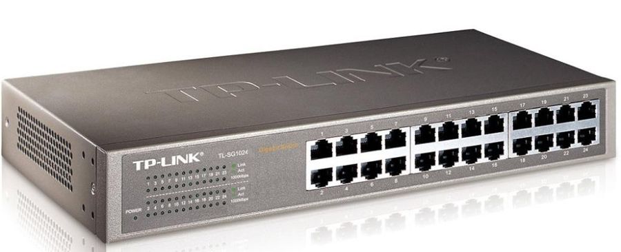 Switch 24-Puertos / TP-Link TL-SG1024DE | 2502 - Smart Switch TP-Link de 24 Puertos Ethernet Gigabit, Capacidad de Switcheo: 48Gbps, Tasa de Reenvío de Paquetes: 35.7Mpps, Tabla MAC Address: 8K, Búfer de paquetes de memoria: 512KB, Jumbo Frame: 9KB